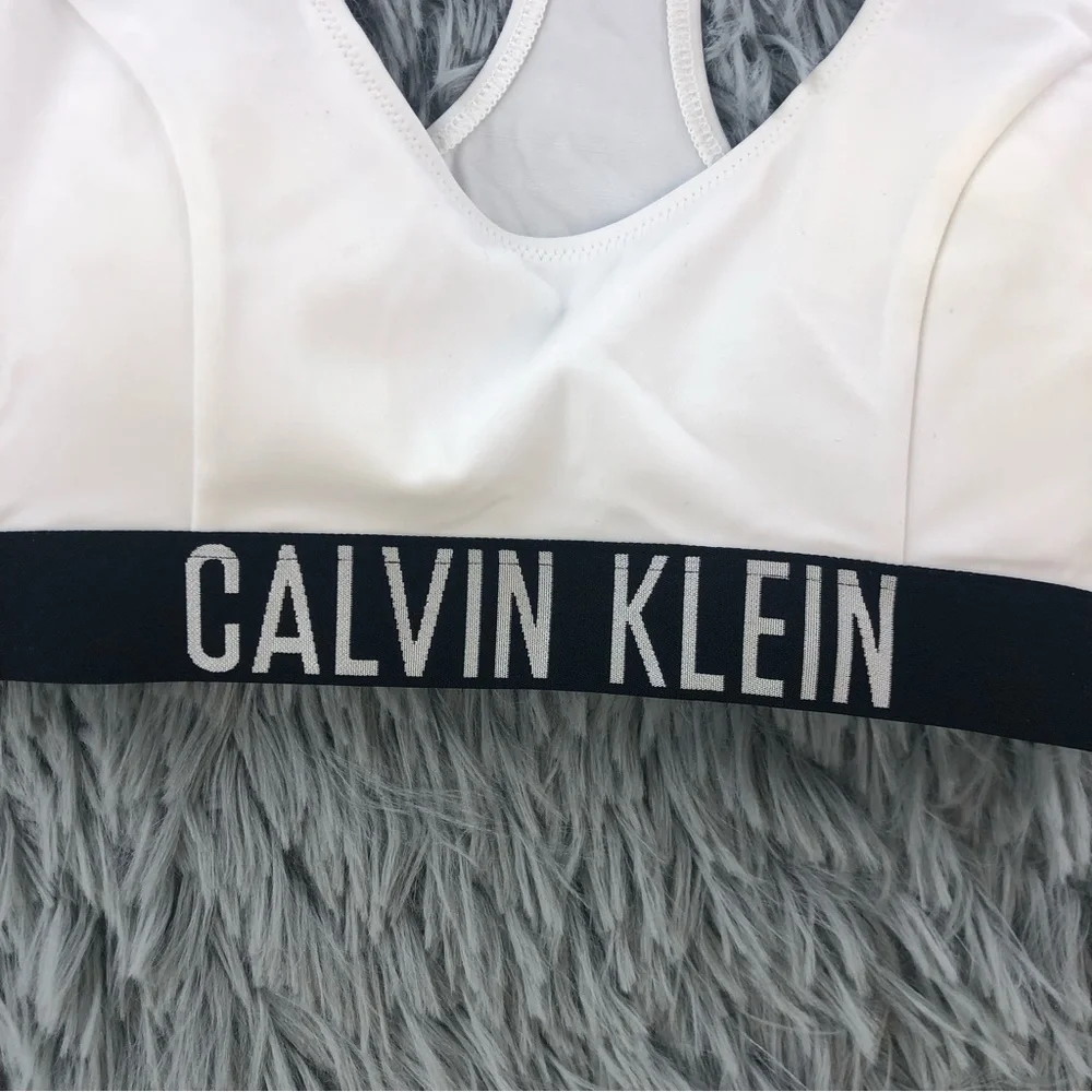 Calvin Klein Bra NWT Womens XS Swim Top Bralette Razorback White Black